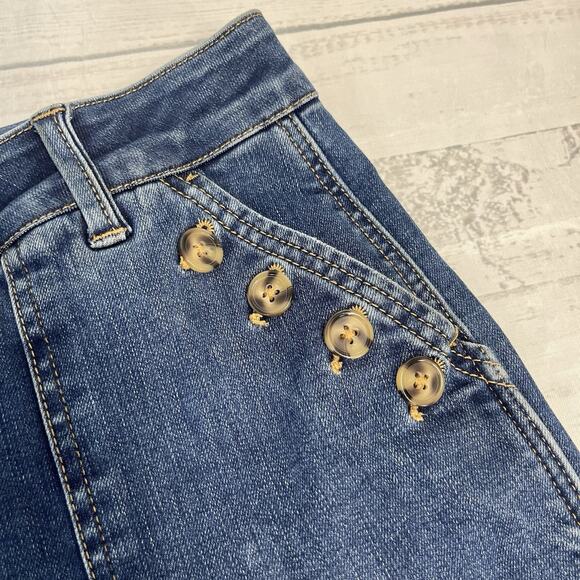 Democracy Jeans Pants sz 10 Pet Denim "Ab"solution Stretch Cargo Buttons Pockets - Picture 6 of 14